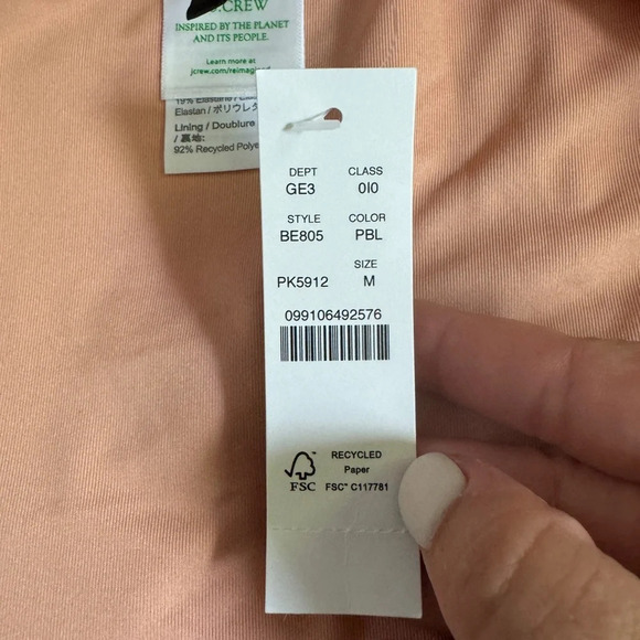 J.Crew‎ Swimsuit Womens M Pink Bikini Bottom Ribbed String Cheeky Curved BE805 - Picture 3 of 7